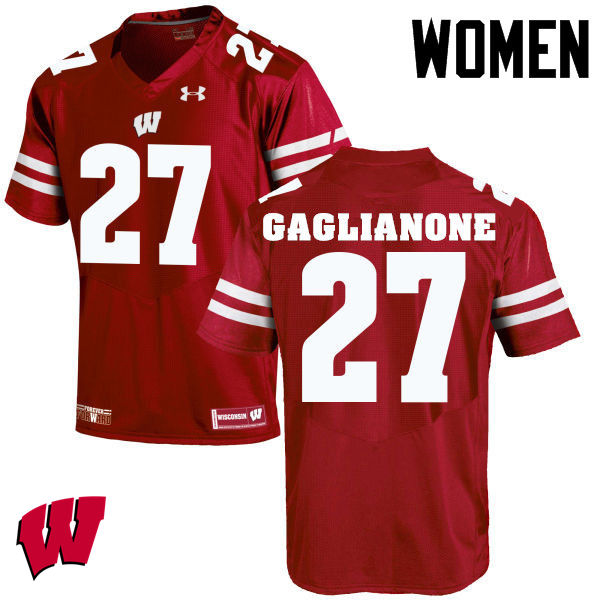 Wisconsin Badgers Women's #27 Rafael Gaglianone NCAA Under Armour Authentic Red College Stitched Football Jersey FN40B05EI